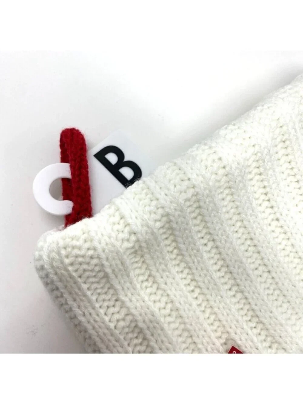 Target Wondershop Knit Monogram Alphabet Christmas Stocking Cream Red B & Paw